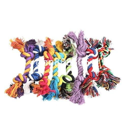 Pets dogs pet supplies Pet Dog Puppy Cotton Chew Knot Toy Durable Braided Bone Rope Funny Tool, Random Color Delivery(12cm)