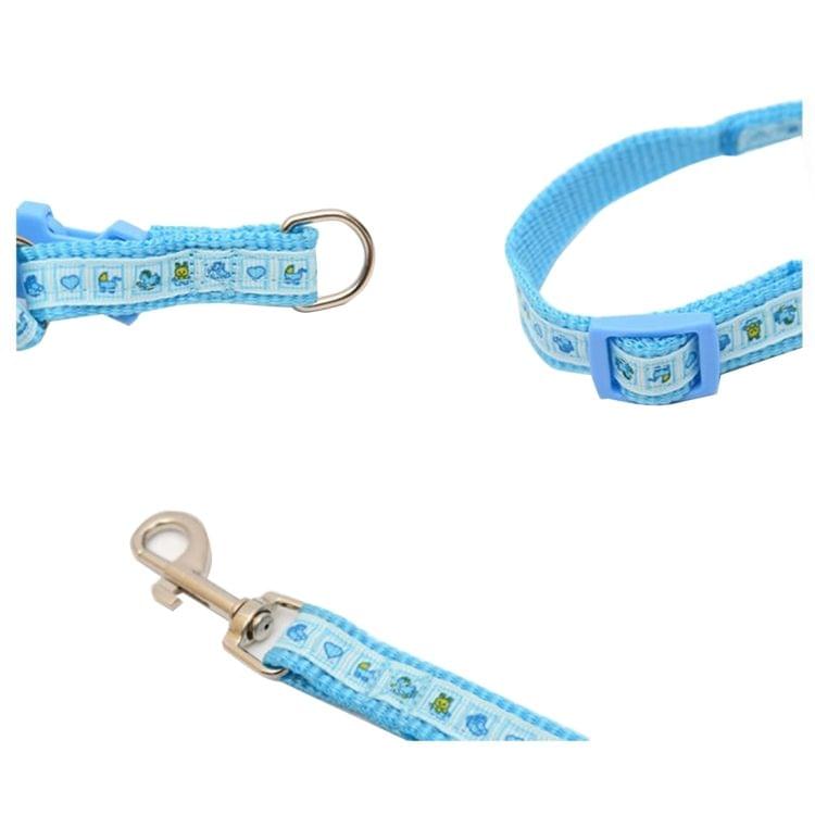 Fashion Nylon Printed Pet Cat Adjustable Harness Lead Leash Collar Belt, L, Adjustable Range: 33-50cm, Length: 120cm(Dark Blue)