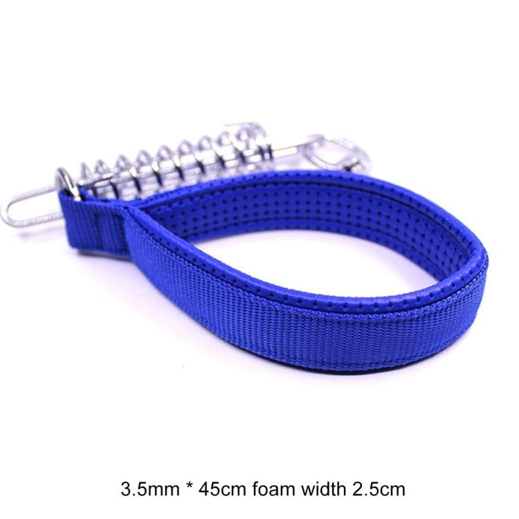 Pet Medium Large Dogs Cushion Traction Rope Spring Foam Handle Explosion-proof Short Chain, Size: 3.5mm*45cm, Foam Width: 2.5cm(Blue)