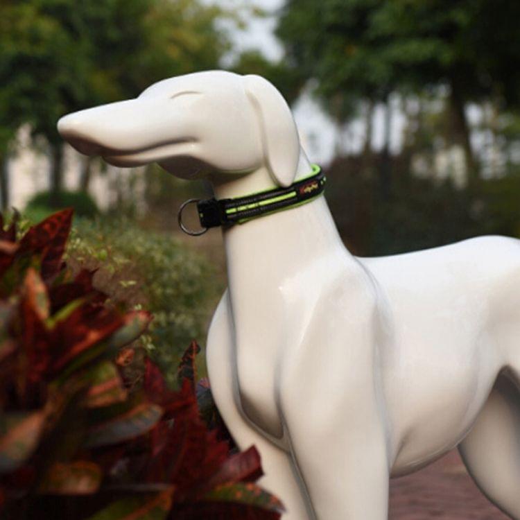 Pet Dogs Polyester Reflective Breathable Pets Collar Traction Lead Leash, Size: L, 2.5*47*54cm (Green)