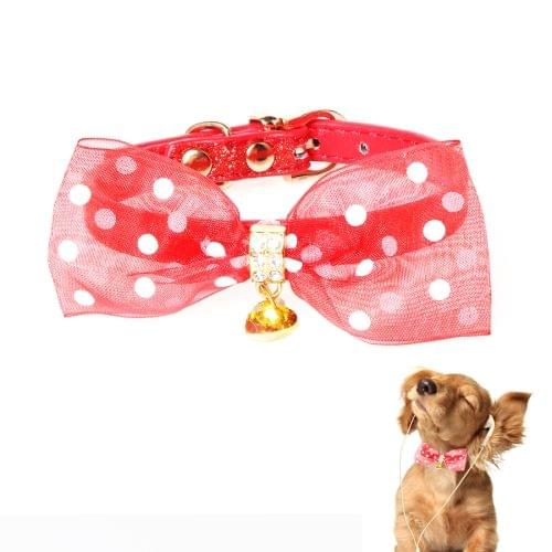 Pet Collar With Bowtie for Medium Small Dog Cat, Size: 1.0 * 28cm(Red)