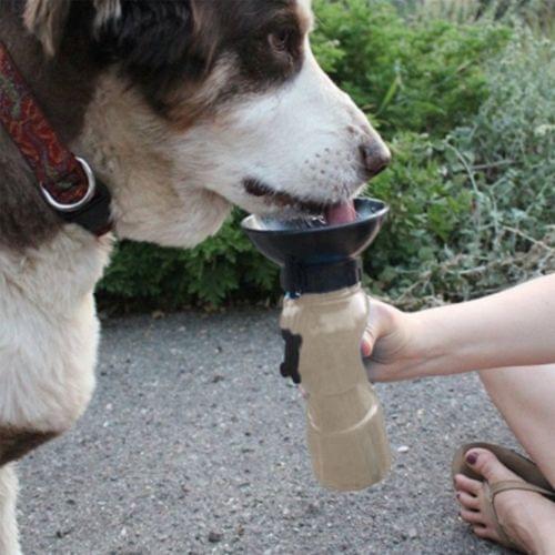 Outdoor Portable Auto Pet Drinking Water Cup Water Feeder (Brown)