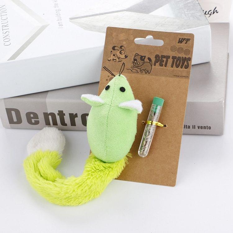 Animal Toy Pet Plush Chew Toy with Catnip Cat Clean Teeth Training Tool, Size:30cm(Green)
