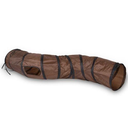 B18405 S-Shape Funny Pet Tunnel Cat Play Tunnel Foldable Cat Toys(Brown)