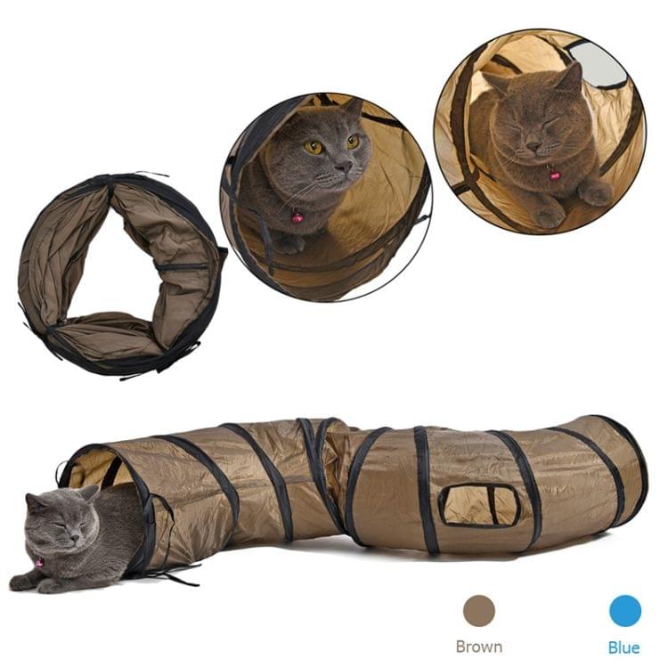 B18405 S-Shape Funny Pet Tunnel Cat Play Tunnel Foldable Cat Toys(Brown)