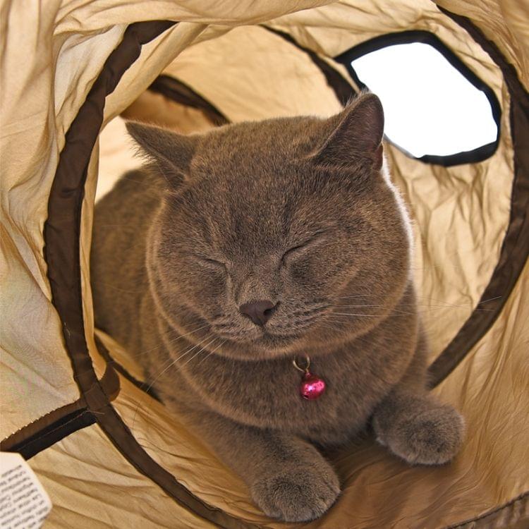 B18405 S-Shape Funny Pet Tunnel Cat Play Tunnel Foldable Cat Toys(Brown)