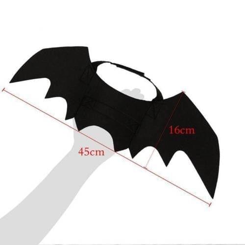 PC60021 Pet Dog Costumes Bat Wings Vampire Fancy Dress Up Halloween Pet Dog Cat Costume(Black)