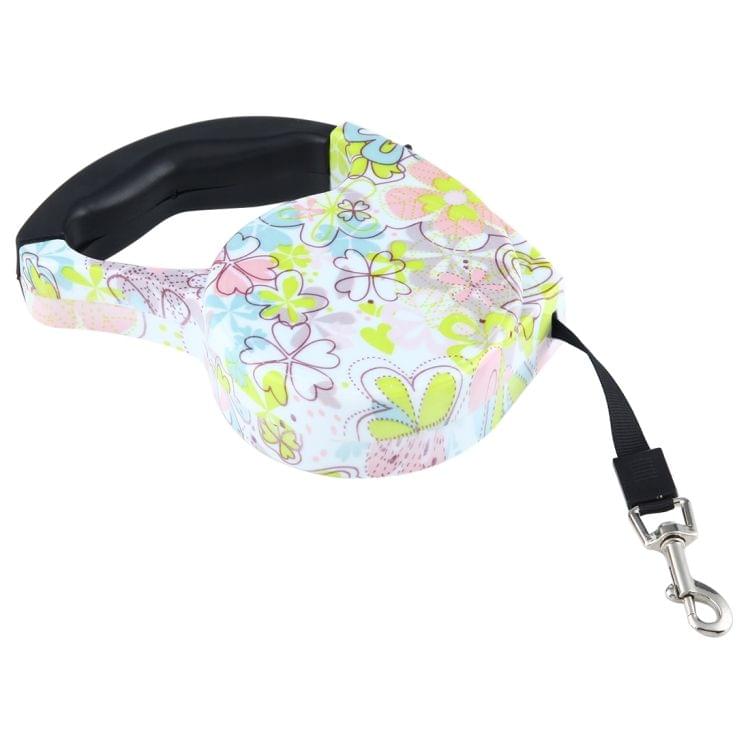 5m Narcissus Pattern Flexible Retractable Dog / Cat Leash for Daily Walking
