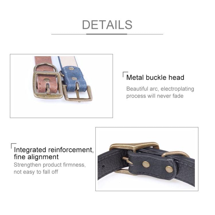 Rhinestone Crystal Leather Dog Collar for Medium Large Dog Pet Products, Size: 2.5 * 50cm (Brown)