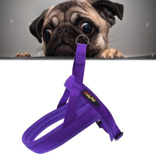 Pet Dogs Nylon Comfortable O-ring A7 Chest Harness Lead Leash, Size: XS, Adjustable Range: 42-50cm(Purple)