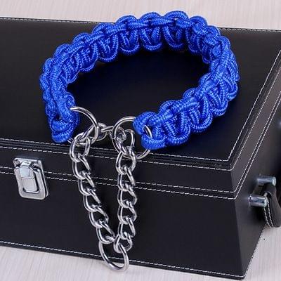 Large Dog German Shepherd Walk the Dog P Chain Necklet Collar for Medium and Large Dogs, Color:Blue(S)