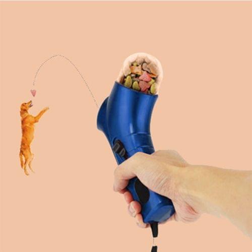 Portable Catapult Feeder Pet Training Reward Feeding Device Circus Breeder Tool(Blue)