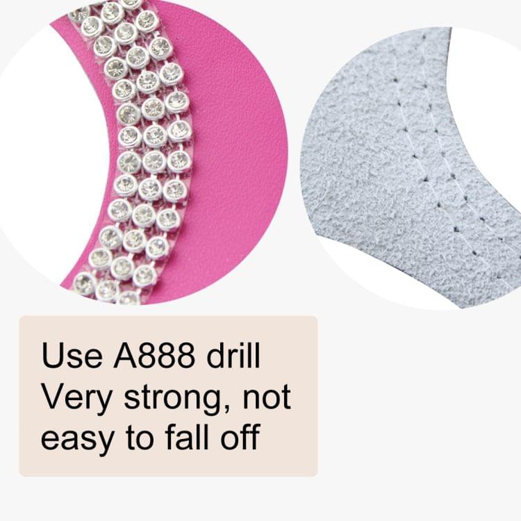 Rhinestone Leather Glasses Style Breathable Dog Chest Strap, Size: S (Black)