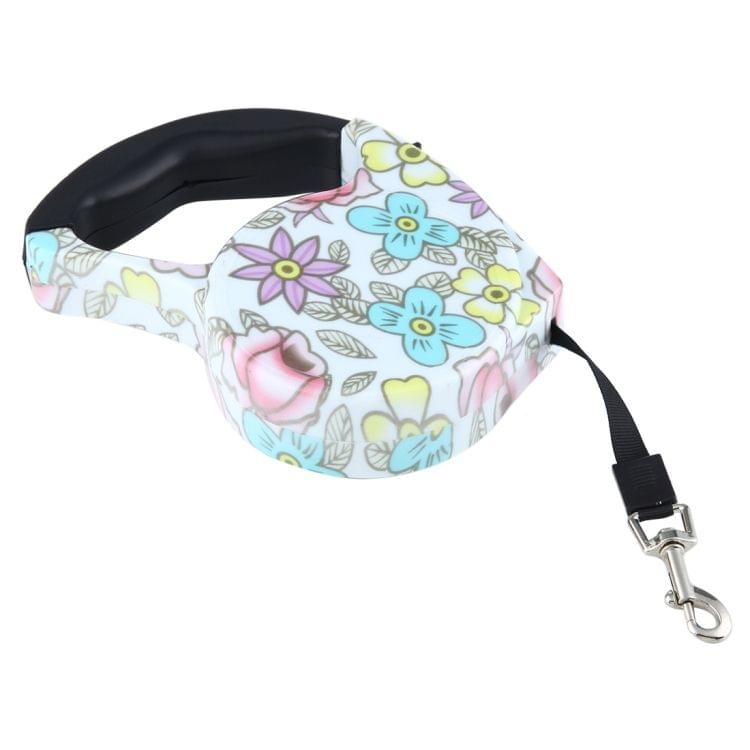 5m Peony Pattern Flexible Retractable Dog / Cat Leash for Daily Walking