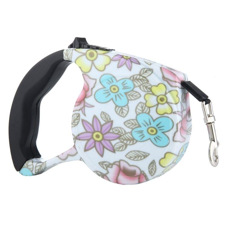 5m Peony Pattern Flexible Retractable Dog / Cat Leash for Daily Walking