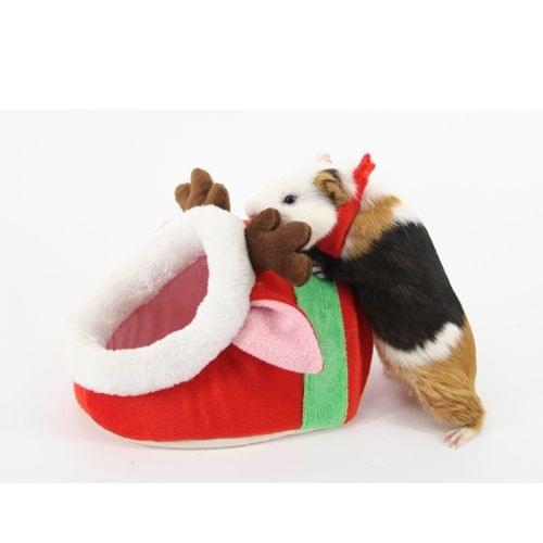 Lovely Mini Red Moose Shape Guinea Pig Pet Beds, Comfortable Spider Hamster Cotton Pet House, Size: L, 23*21*15 cm