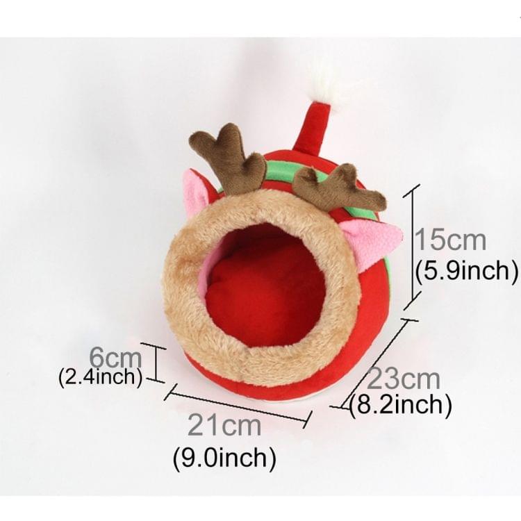 Lovely Mini Red Moose Shape Guinea Pig Pet Beds, Comfortable Spider Hamster Cotton Pet House, Size: L, 23*21*15 cm