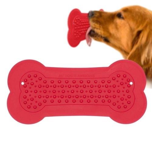 Dog Bathroom Shower Stickers Silicone Bone Stickers for Small Medium Large Pet Cat Dog Training Bathing Stickers(Red)