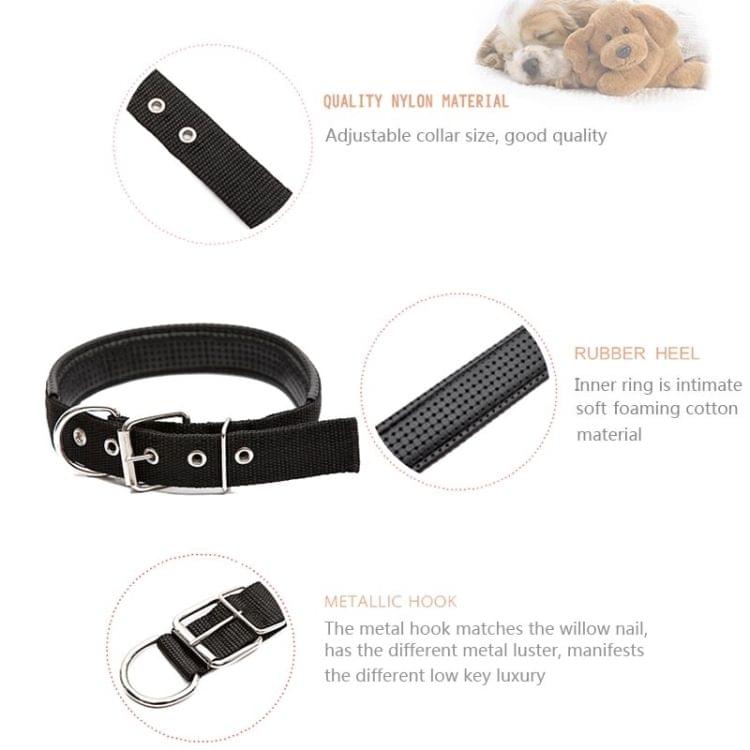 Foam Cotton  Polyester Pet Collars Pet Neck Strap Dog Neckband Cats Dogs Collars, 3.5cm x 57cm (Black)
