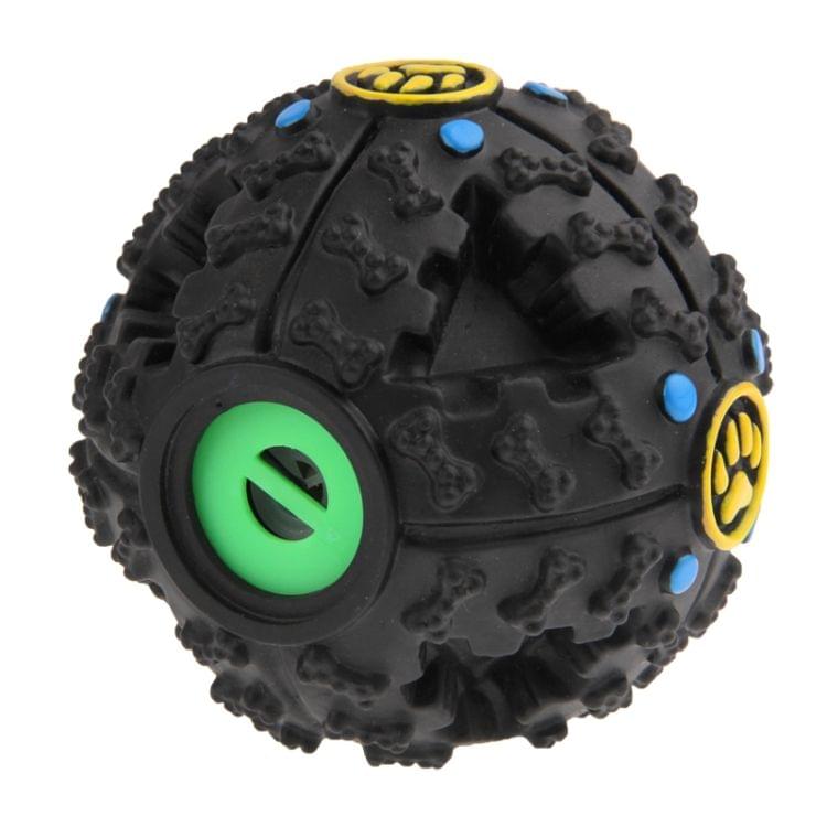 Pet Dog and Cat Food Dispenser Squeaky Giggle Quack Sound Training Toy Chew Ball, Ball Diameter: 11cm