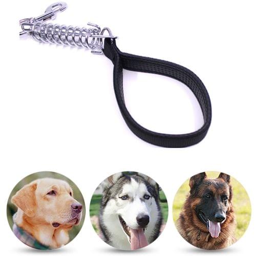 Pet Medium Large Dogs Cushion Traction Rope Spring Foam Handle Explosion-proof Short Chain, Size: 3mm*40cm, Foam Width: 2cm(Black)