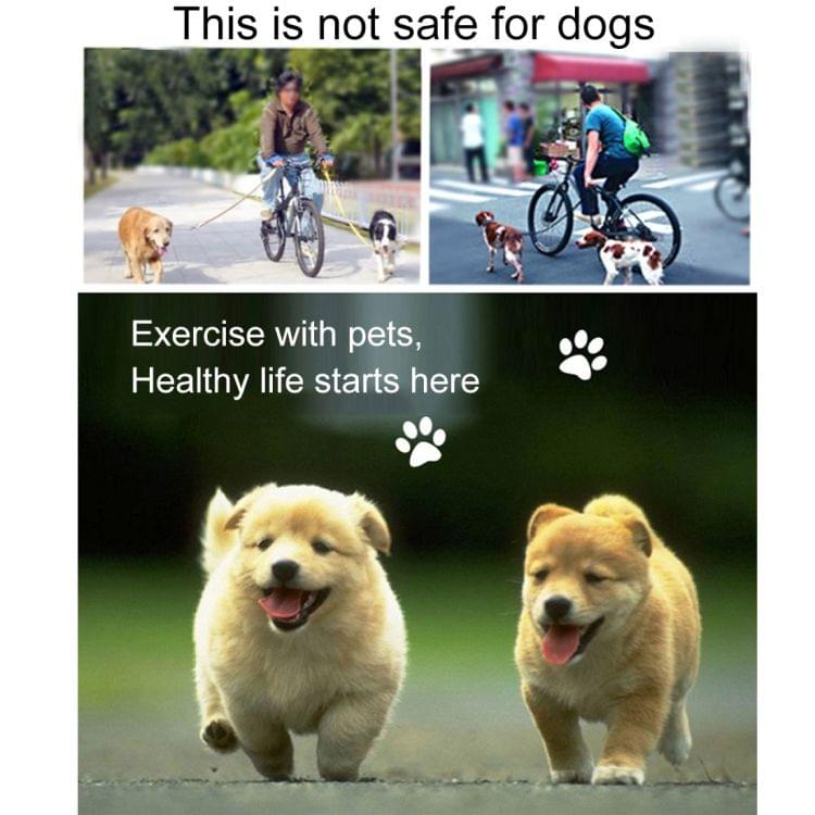 Pet Supplies Stainless Steel Bicycle Pet Dog Traction Rope Leash, Stainless Steel Pipe Diameter: 2x42.5cm(Black)