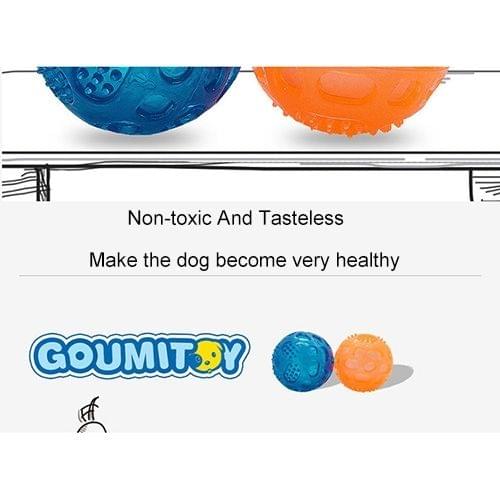 Pet Sounding Toy Elastic Ball Golden Retriever Puppy Molar Bite Resistant Tooth Toy, Size:8*8cm, Random Color Delivery
