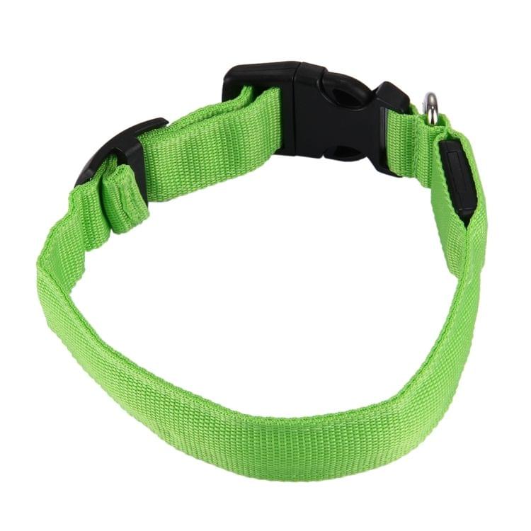 Adjustable 3-Mode LED Flashing Dog Collar, Size: M(Green)