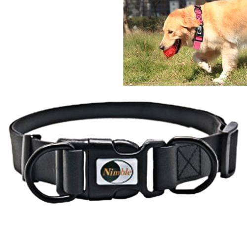 PVC Material Waterproof Adjustable Dual Loop Pet Dogs Collar, Suitable for Ferocious Dogs, Size: M, Collar Size: 30-47 cm (Black)
