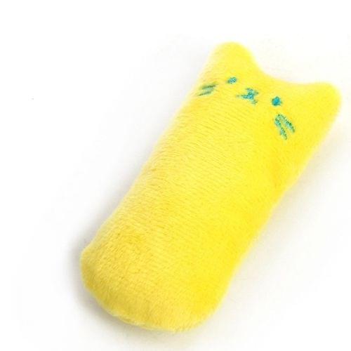 2 PCS Teeth Grinding Catnip Toys Funny Interactive Plush Cat Toy Pet Kitten Chewing Toy  Claws Thumb Bite Cat mint for Cats(Yellow)