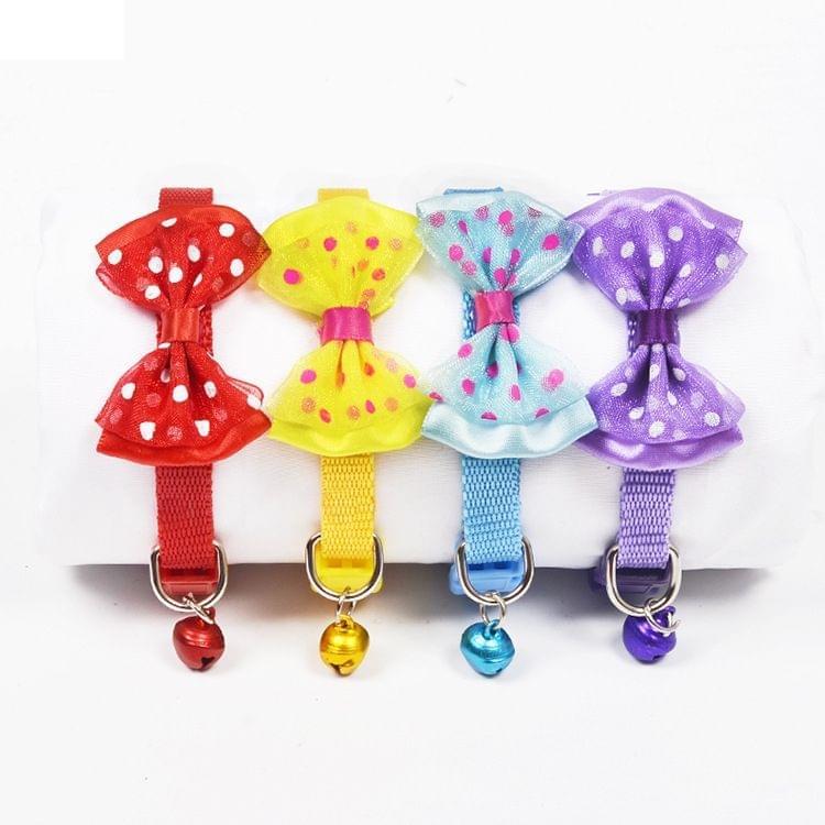 Adjustable Bow Knot Bell Collar Cat Dog Collars Pet Supplies(Green)