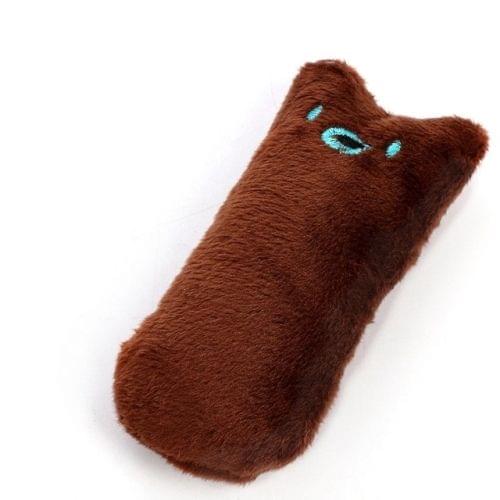 2 PCS Teeth Grinding Catnip Toys Funny Interactive Plush Cat Toy Pet Kitten Chewing Toy  Claws Thumb Bite Cat mint for Cats(Coffee)