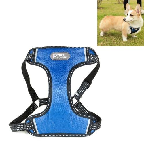 Tuffhound 1619 Adjustable Dog Harness Lead Leash Collar Belt,Size:S, 1.5x(40-56)cm (Blue)