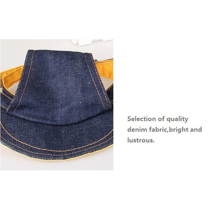 Denim Travel Pet Hat Outdoor Sports Breathable Hat Adjustable, Size: S