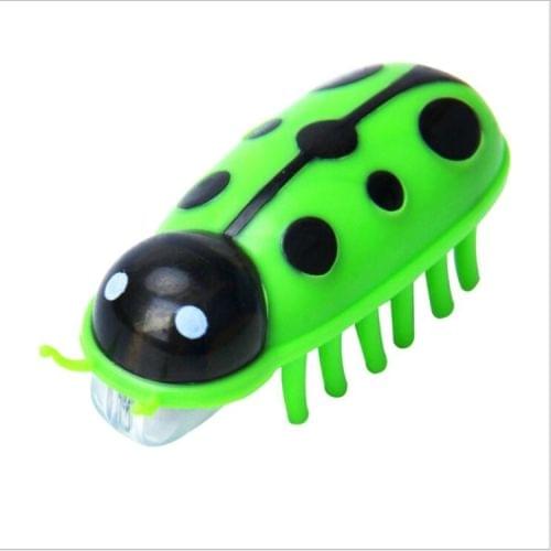 Electric Mouse Funny Cat Stick Cat Interactive Pet Toy Electronic Mouse(Green Ladybird)