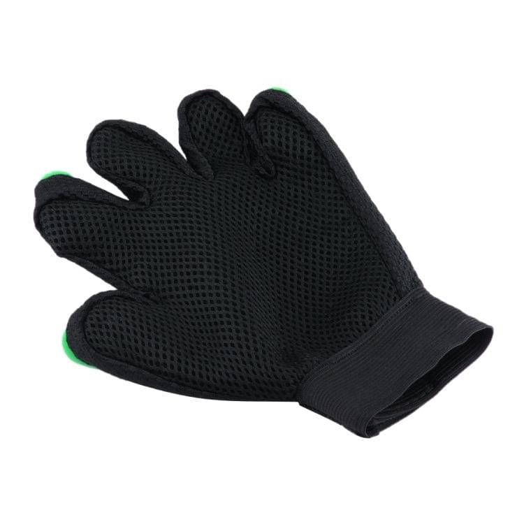 Right Hand Five Finger Deshedding Brush Glove Pet Gentle Efficient Massage Grooming(Green)