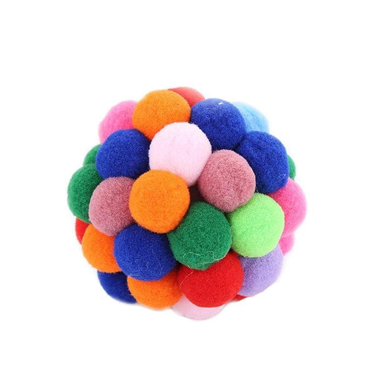 3 PCS Colorful Handmade Bells Cat Bouncy Ball Pet Toy, Size:S