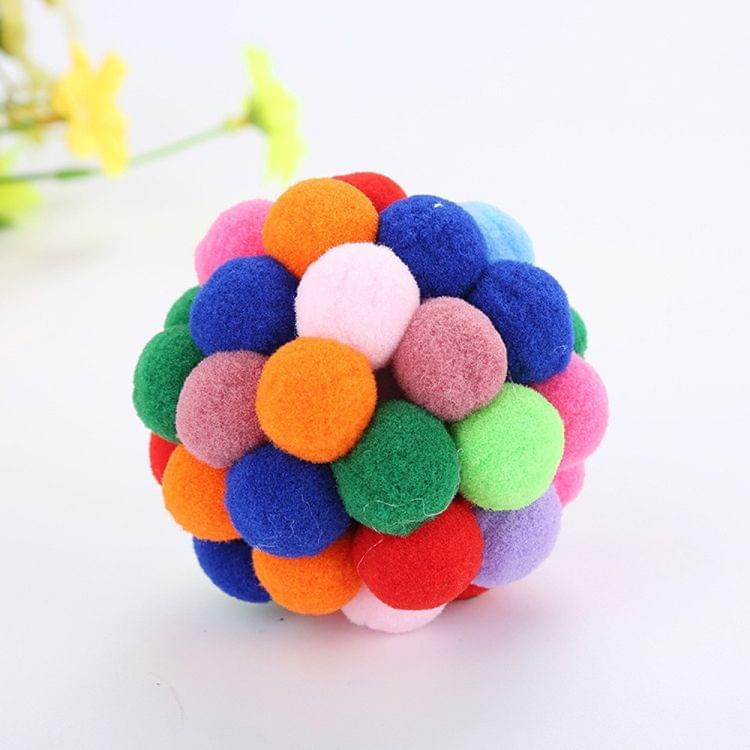3 PCS Colorful Handmade Bells Cat Bouncy Ball Pet Toy, Size:S