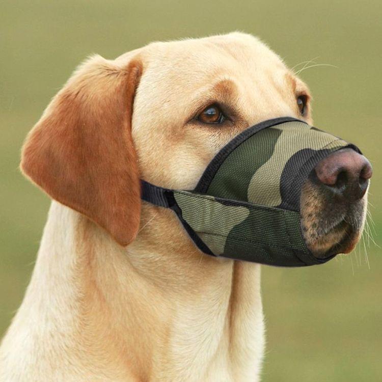 Pet Supplier Dog Muzzle Breathable Nylon Comfortable Soft Mesh Adjustable Pet Mouth Mask Prevent Bite, Size:24cm(Camouflage)