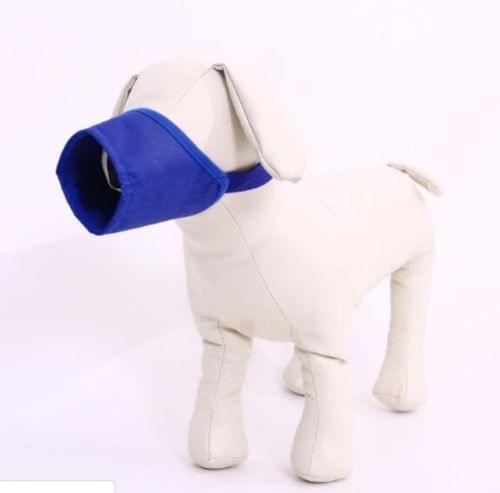Pet Supplier Dog Muzzle Breathable Nylon Comfortable Soft Mesh Adjustable Pet Mouth Mask Prevent Bite, Size:20cm(Blue)