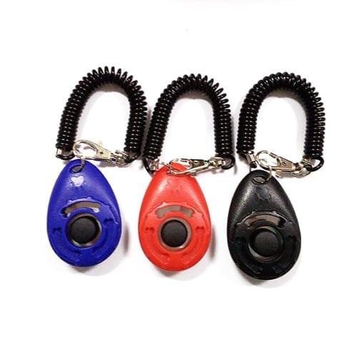 10 PCS Pet Training Clicker Button Water Droplets Style Dog Training Whistle with Key Chain, Random Color Delivery