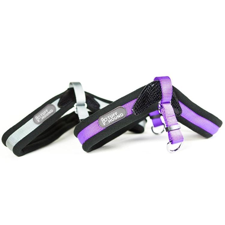 Tuffhound 1421A Adjustable Dog Harness Lead Leash Collar Belt, Adjustable Range: (49-57)+(54-63)cm,Size:M(Grey)