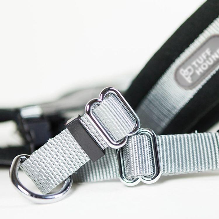 Tuffhound 1421A Adjustable Dog Harness Lead Leash Collar Belt, Adjustable Range: (49-57)+(54-63)cm,Size:M(Grey)