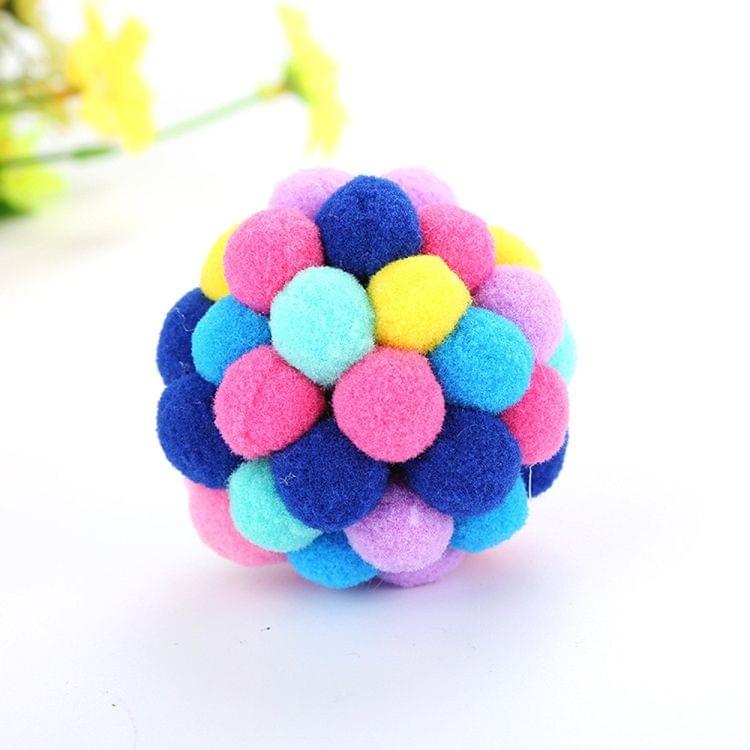 3 PCS Colorful Handmade Bells Cat Bouncy Ball Pet Toy, Size:M