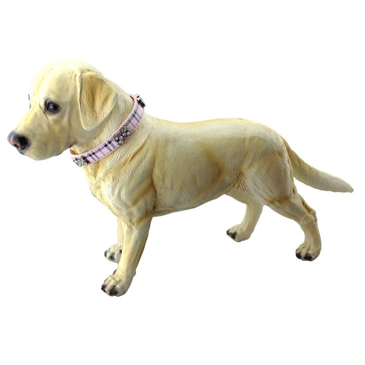 PU Leather with Bone Designs Pet Dog Collar Pet Products, Size: S, 1.5 * 37cm(Pink)
