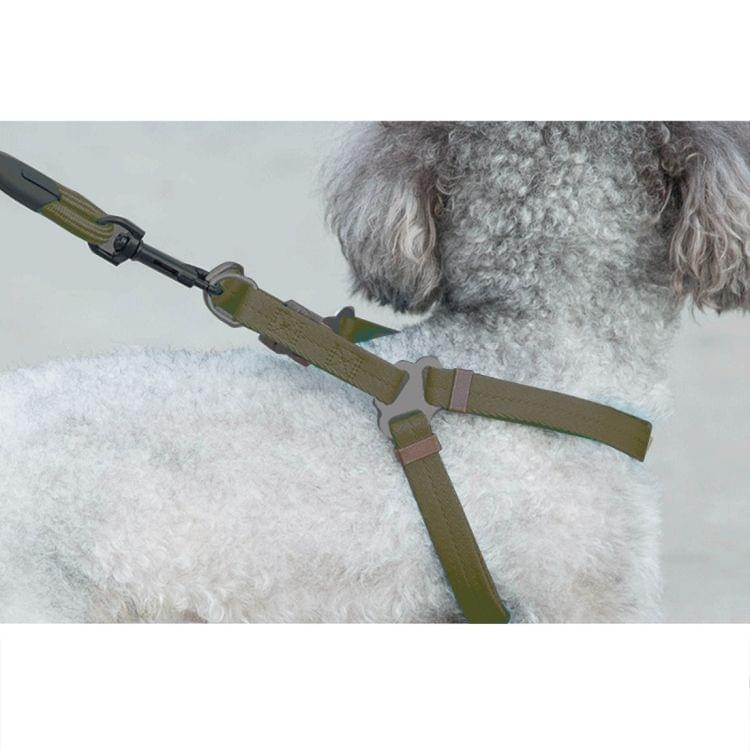 Pet Dog Collar + Harness + Leash Three Sets, S, Harness Chest Size: 34-50cm, Collar Neck Size: 24-35cm, Pet Weight: 8kg Below(Coffee)