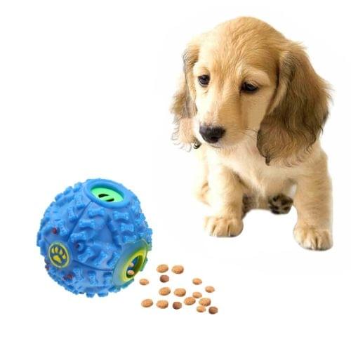 Pet Food Dispenser Squeaky Giggle Quack Sound Training Toy Chew Ball, Size: L, Ball Diameter: 11.5cm(Blue)