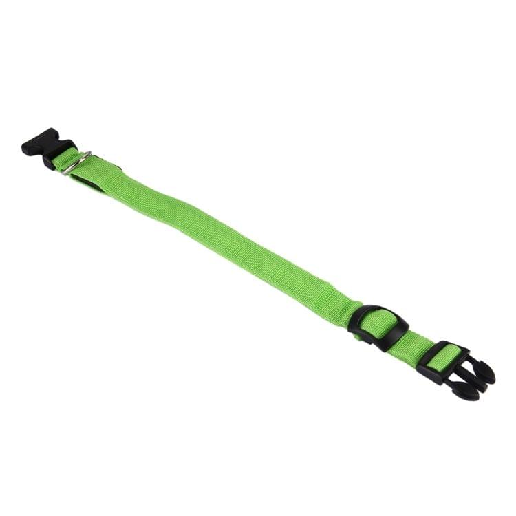 Adjustable 3-Mode LED Flashing Dog Collar, Size: L(Green)