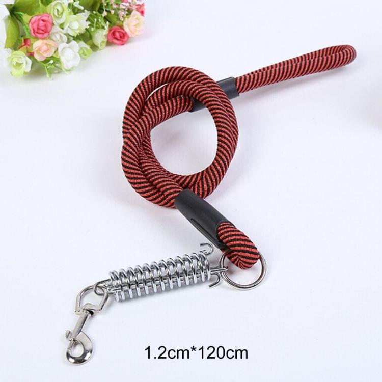 Pet Dogs PP Cruciferae Cushion Round Rope Nylon Neoprene Padding Pets Traction Lead Leash, Size: 1.2*120cm(Red)