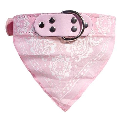 Adjustable Dog Bandana Leather Printed Soft Scarf Collar Neckerchief for Puppy Pet, Size:XL(Pink)